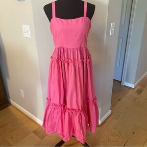 PINCH Red Dress Boutique Pink Ruffle Maxi Dress Medium